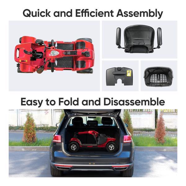 4-wheel Electric Scooter With Basket And Extended Battery - Banned Temu - Enfance-Heureuse