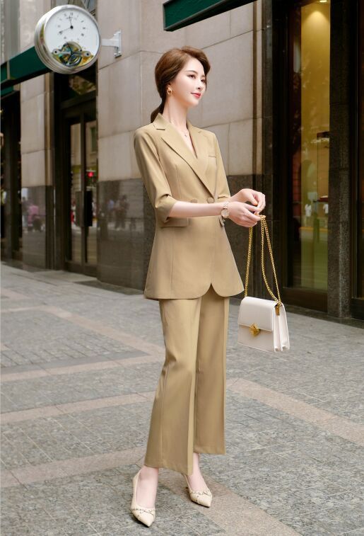 Women's Mid-length Three-quarter Sleeve Blazer Suit - Enfance-Heureuse