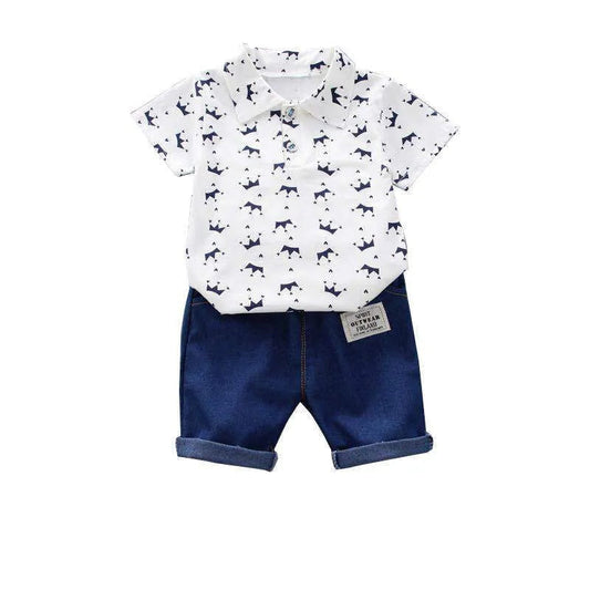 Polo pour enfants Costume d'été Couronne masculine Vêtements pour bébés à manches courtes