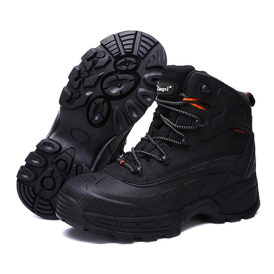 High-Top Wear-Resistant Steel-Soled Boots Mens Outdoor Desert Boots Tactical Boots Anti-Smashing Safety Boots - Enfance-Heureuse