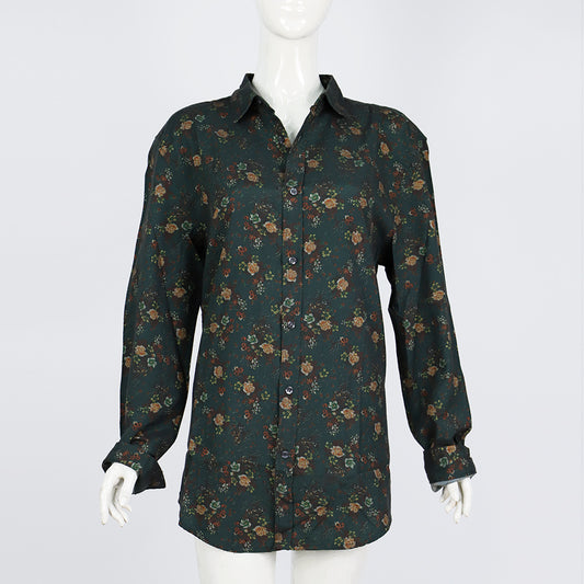 New Fashion Casual Men Shirt Long Sleeve Europe Style Slim Fit Shirt Men High Quality Cotton Floral Shirts Mens Clothes - Enfance-Heureuse