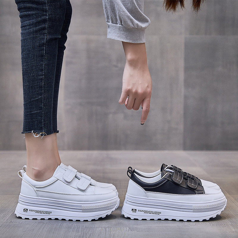 Women's Casual Spring And Autumn Thick Sole Platform White Shoes - Enfance-Heureuse