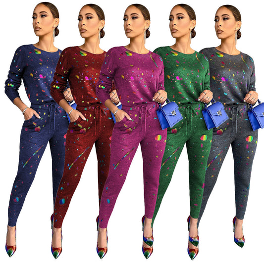 Ensemble deux pièces décontracté à imprimé numérique