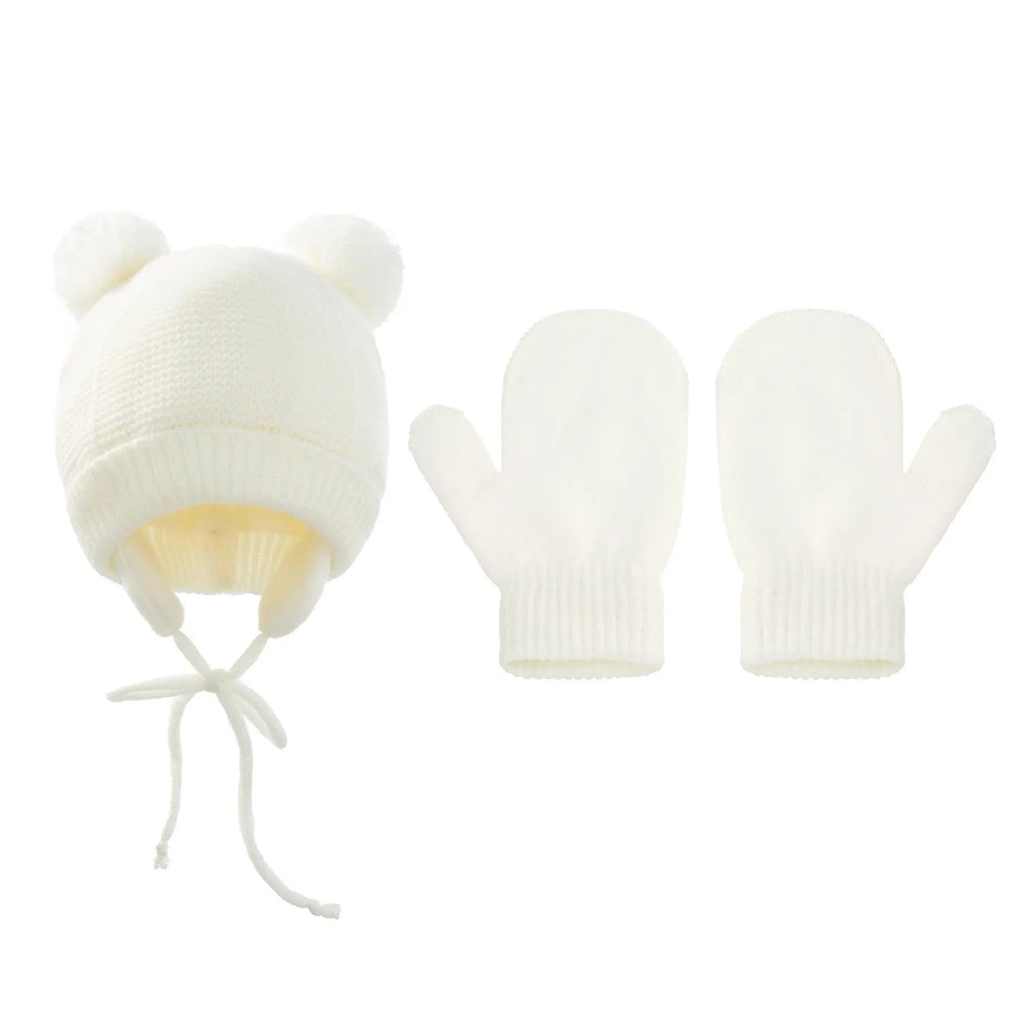 Bonnet tressé pour enfants Gants Protection auditive chaude Bonnet tricoté pour enfants