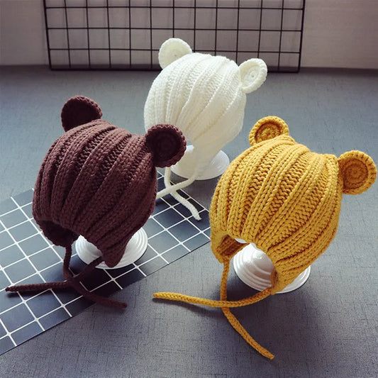 Baby Children's Ear Protection Wool Hat Korean Version 1 Boy Hat New Style 2 Girl Hat - Enfance-Heureuse