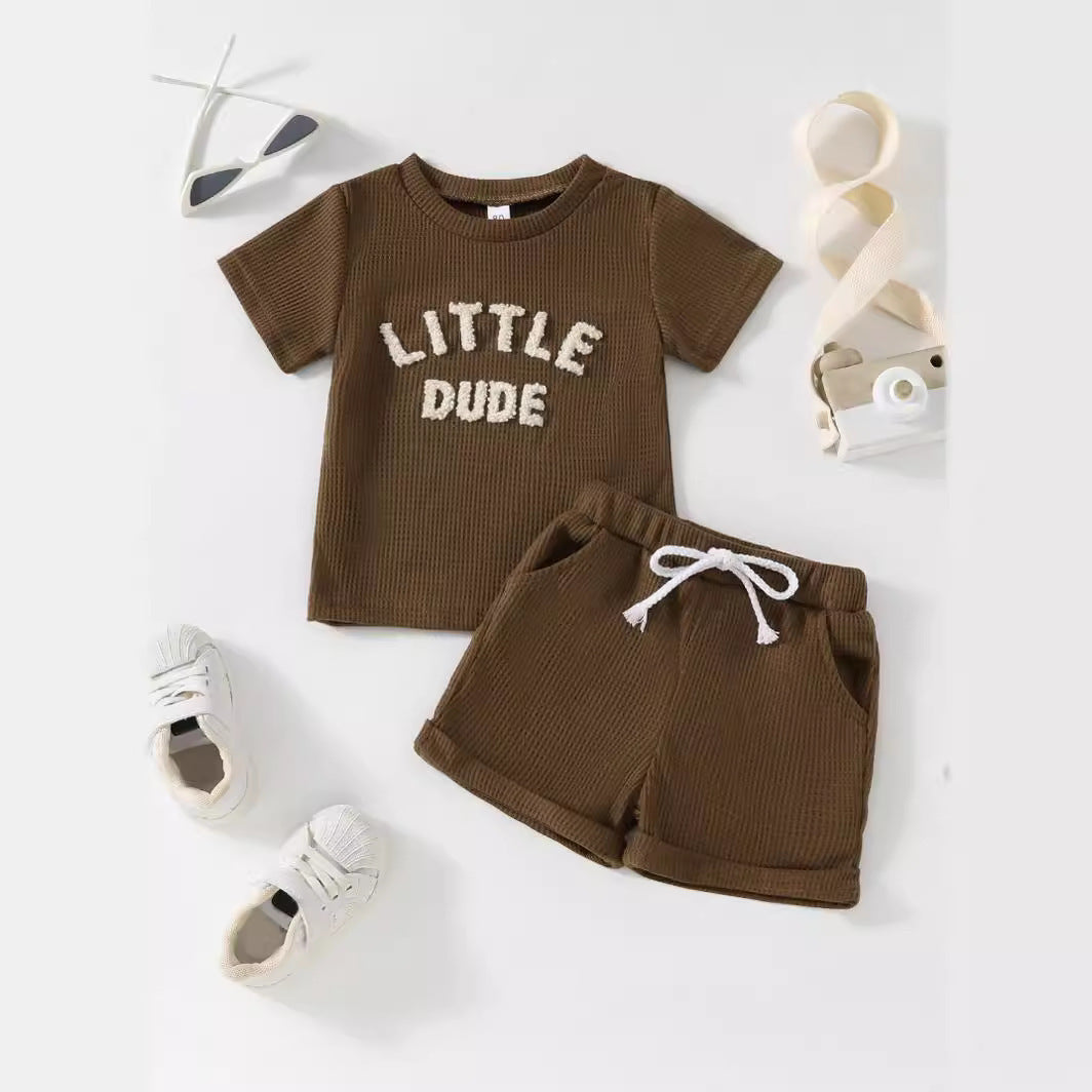 Baby Boy Short Sleeve Shorts Two-piece Set Casual And Comfortable Suit - Enfance-Heureuse
