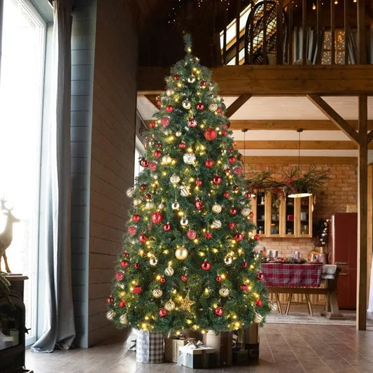 10ft Automatic Tree Structure PVC Material 1200 Lights Warm Color With Colorful 10 Modes With Remote Control 5090 Branches Christmas Tree Green