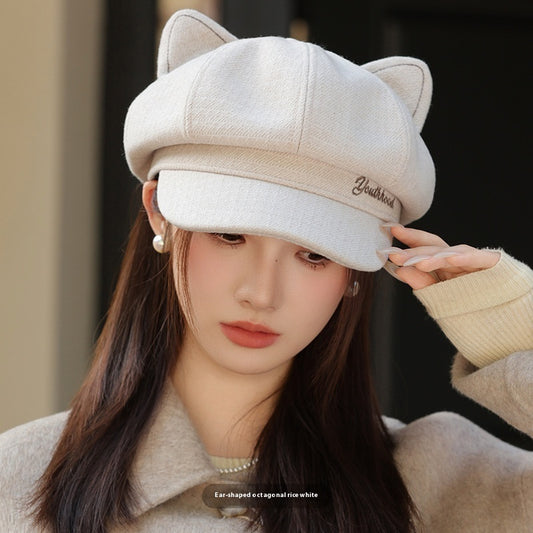 Cute Youth-looking Painter Cap Casual Letters