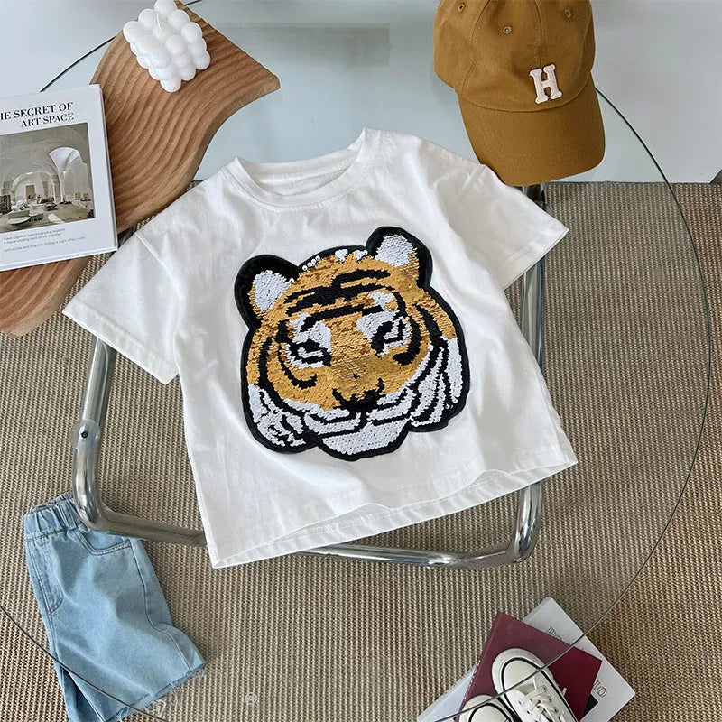 T-shirt manches courtes Panda Garçons Haut à manches mi-longues - Enfance-Heureuse