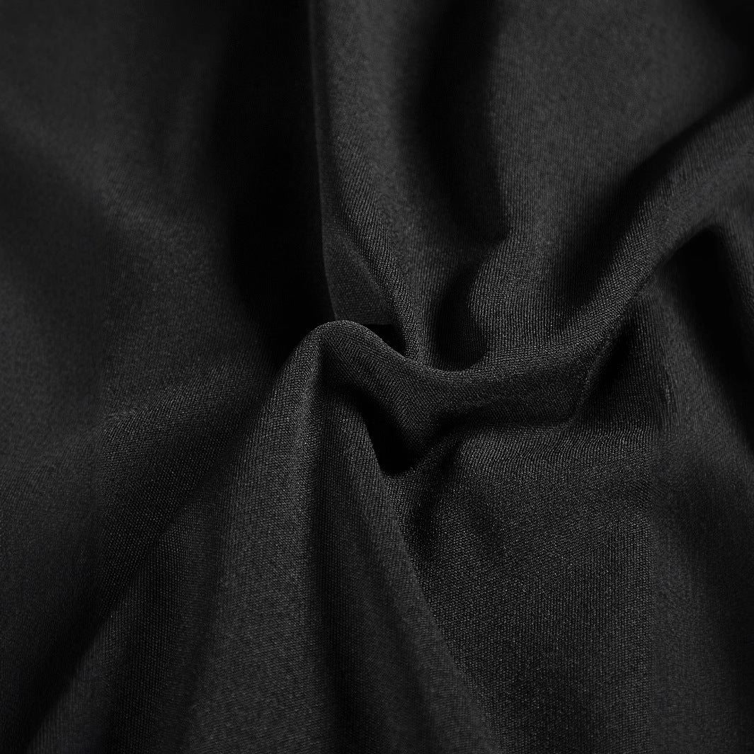 Vestido de mujer de manga larga con escote en V y diseño de patchwork de malla de lunares