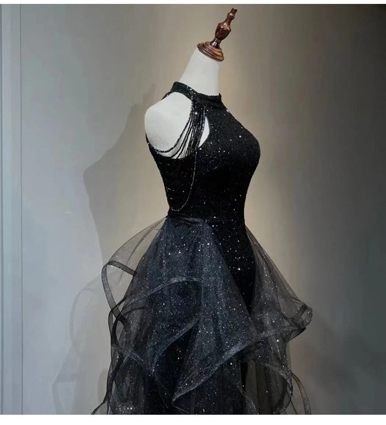 Black Evening Dress For Women - Enfance-Heureuse