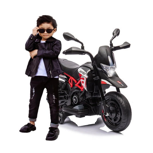 Moto électrique Aprilia 6V pour enfants, rouge, jouet d'entraînement - Enfance-Heureuse
