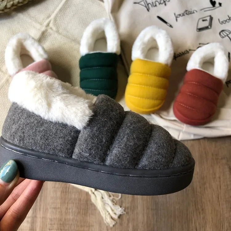 Candy Color Children Cotton Slippers Indoor And Outdoor Home Shoes Boys Girls - Enfance-Heureuse