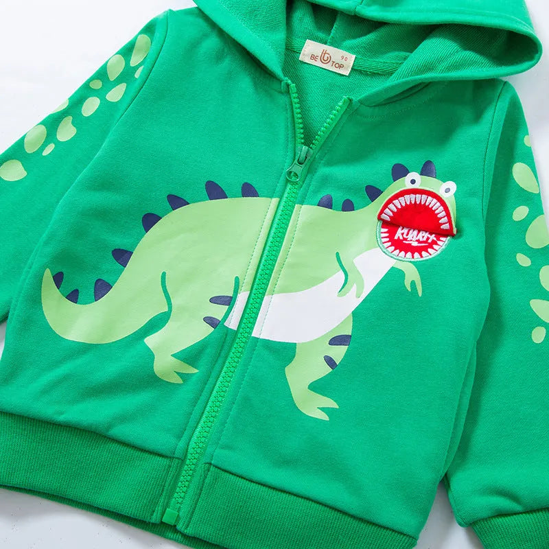 Enfants Automne Vêtements de Dinosaure Caractéristique Manteau Cardigan - Enfance-Heureuse