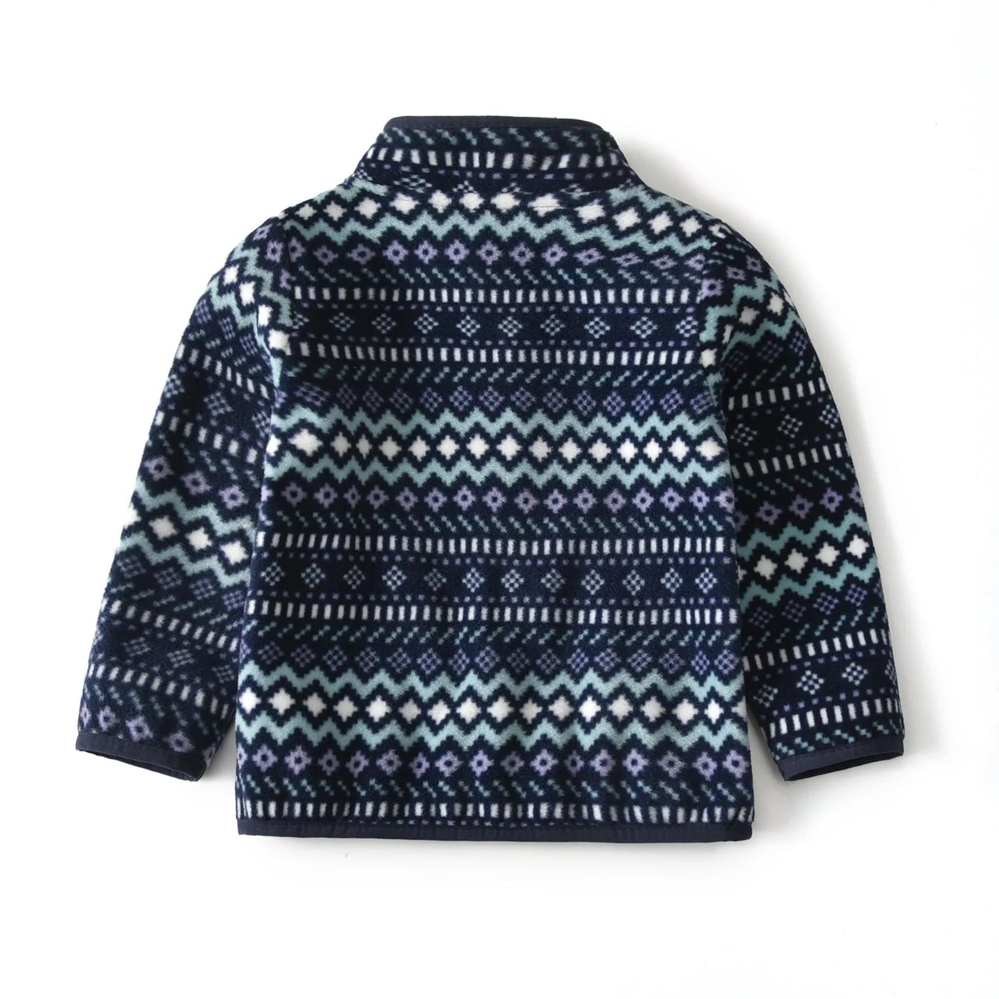 Bébé Polaire Veste Bleu Marine Rayé Mince À Manches Longues Col montant Haut - Enfance-Heureuse