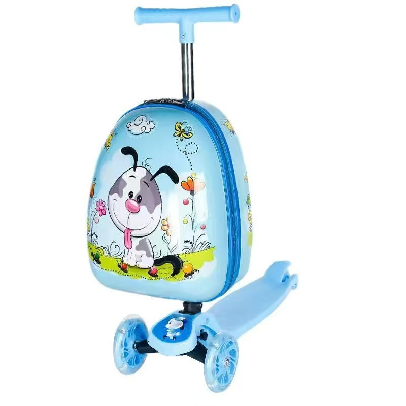 Children's Cute Cartoon Scooter Trolley Case - Enfance-Heureuse