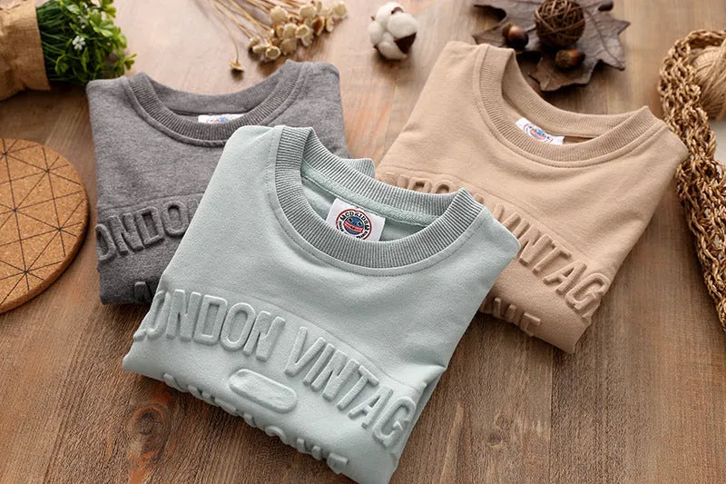 Boys Long Sleeve Pullover Crew Neck - Enfance-Heureuse