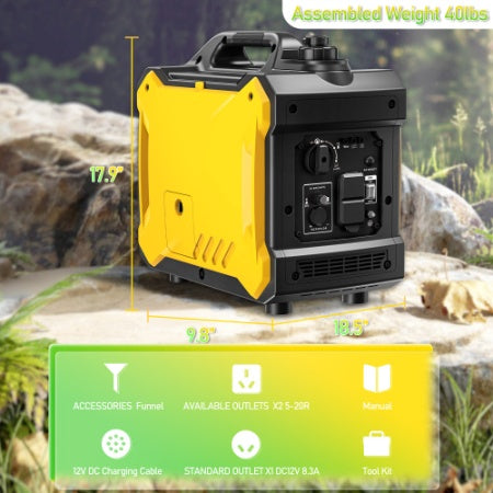 Super Quiet Inverter Generator 2000w Portable Generator, 79.7cc Ultra Light EPA Compliant - Enfance-Heureuse