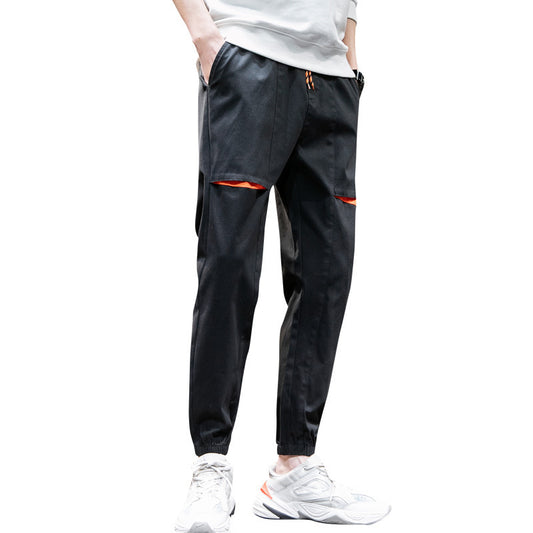 Overalls Mens Trendy Brand Harem Pants Sports Feet Nine-point Beam Feet Casual Pants - Enfance-Heureuse