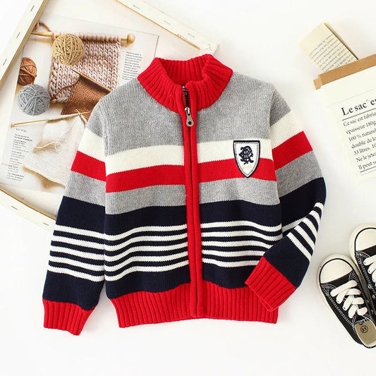 Pull polaire Veste en coton Cardigan pour enfants Tricots Garçons Pur coton