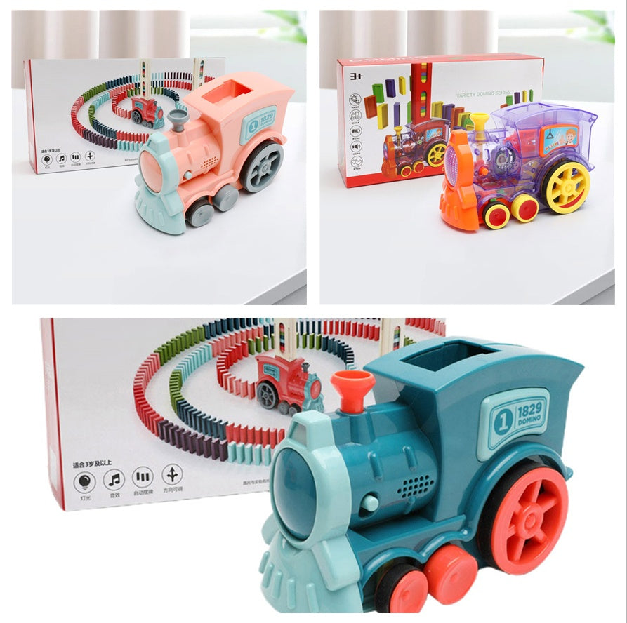 Domino Train Toys Baby Toys Car Puzzle Automatic Release Licensing Electric Building Blocks Train Toy - Enfance-Heureuse