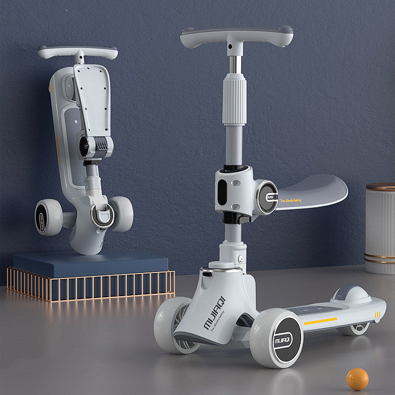 Trottinette trois-en-un pour enfants, peut s'asseoir et glisser