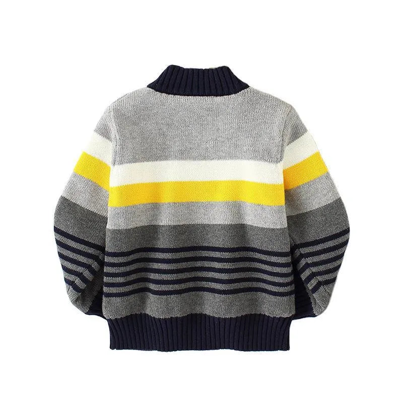 Fleece Sweater Cotton Jacket Children's Cardigan Knitwear Boys Pure Cotton - Enfance-Heureuse