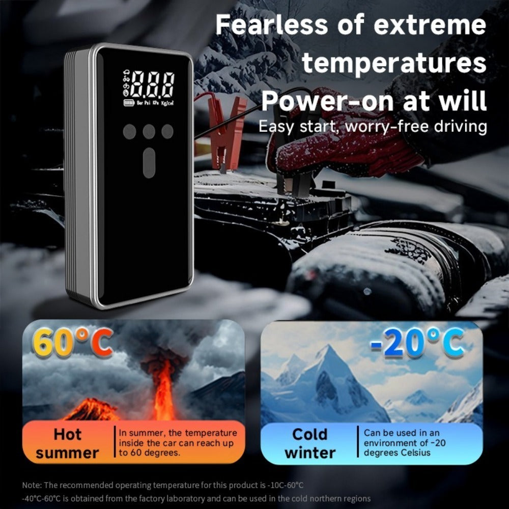 Car Battery Starter With Air Compressor 12V 2000A Car Battery Starter Digital Tire Inflator - Enfance-Heureuse