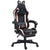 Cute Racing Gamer Chair, Faux Leather Gaming Chair With Footrest, Headrest And Lumbar Support, Black