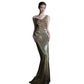Fishtail Evening Dress For Women Elegant Sequins Annual Meeting Sexy Backless - Enfance-Heureuse