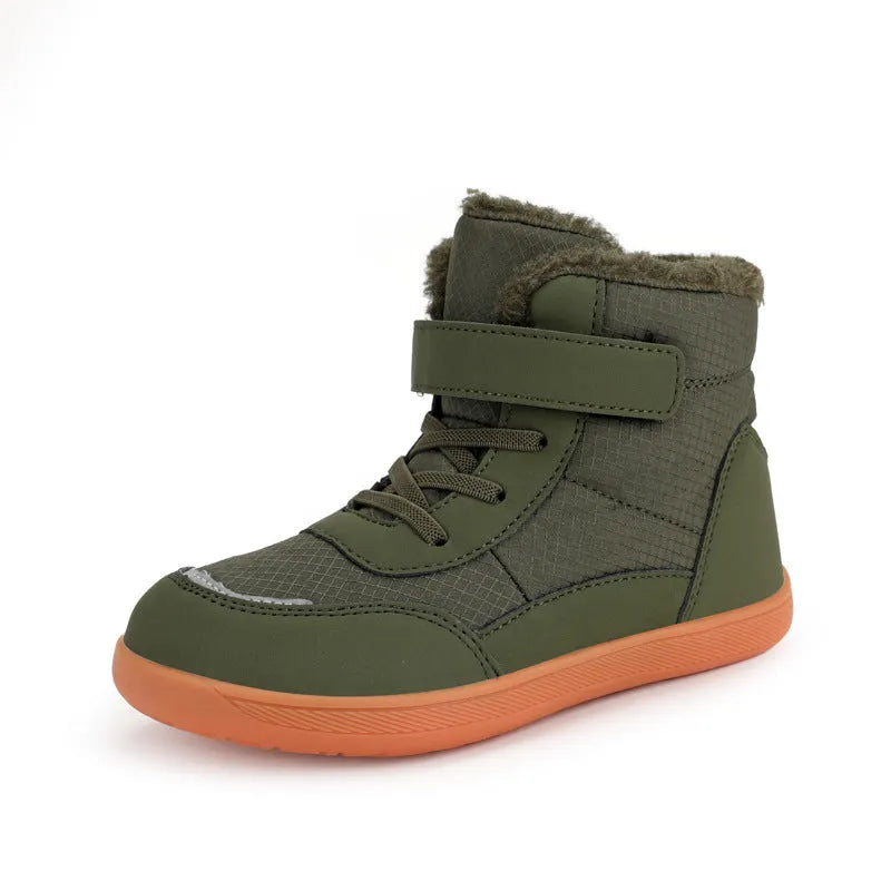 Children's High-top With Velvet Thick Wide-toe Cotton-padded Shoes Outdoor Keep Warm Snow Boots - Enfance-Heureuse
