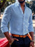 Ins Stripe Printed Long Sleeve Shirt Men Fashion Casual Lapel Button Top Clothing - Enfance-Heureuse