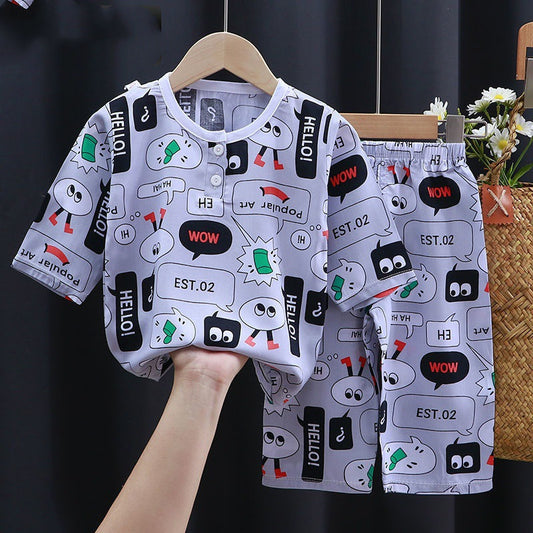Summer Clothes Cotton Silk Air-conditioning Clothes Baby Clothes - Enfance-Heureuse