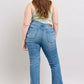 Judy Blue HW Tummy Control Vintage Wash Side Slit Slim Boot Jeans