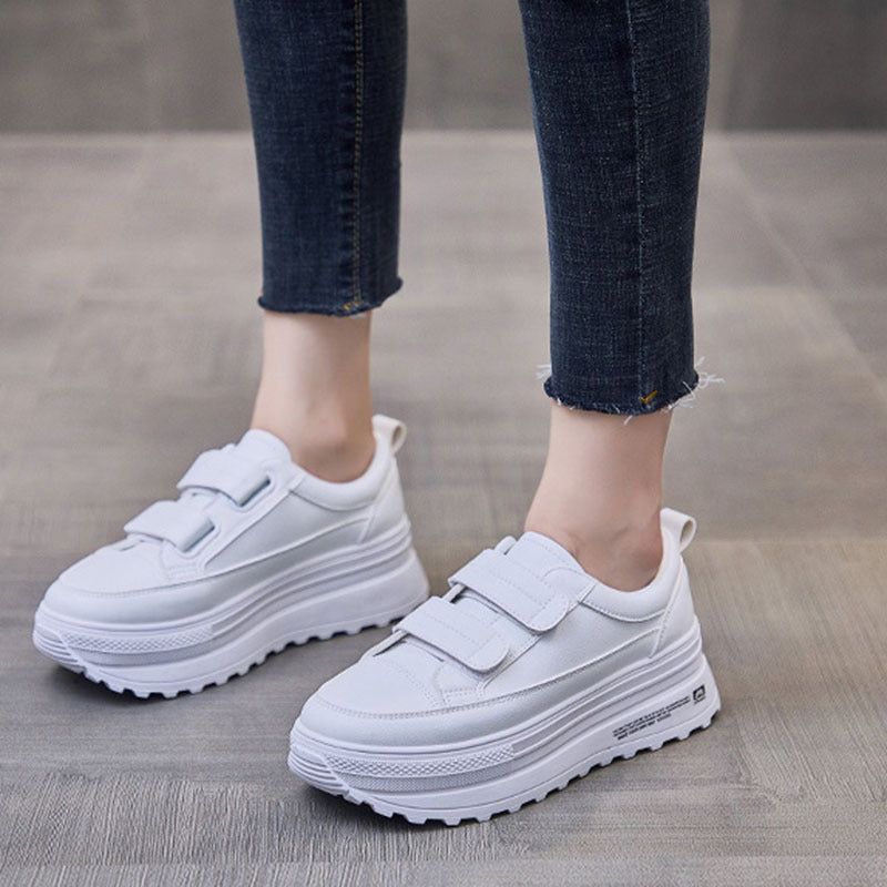 Women's Casual Spring And Autumn Thick Sole Platform White Shoes - Enfance-Heureuse