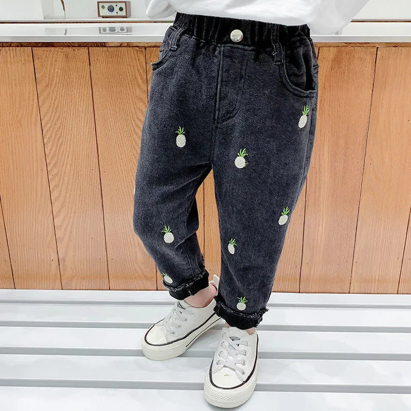 Spring And Autumn Casual Girls Jeans Fashionable Trousers - Enfance-Heureuse