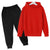 Solid Color Set With Fleece Loose Fitting Hoodie And Pants, Two-piece Set - Enfance-Heureuse