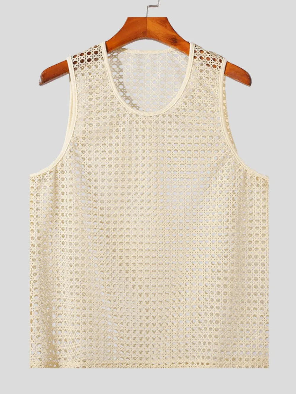 Men's Openwork Round Neck Tank - Enfance-Heureuse