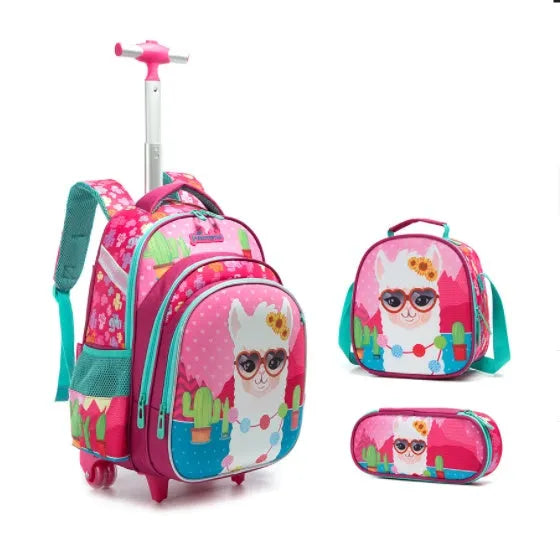 Three-piece Trolley Bag For Primary School Students - Enfance-Heureuse