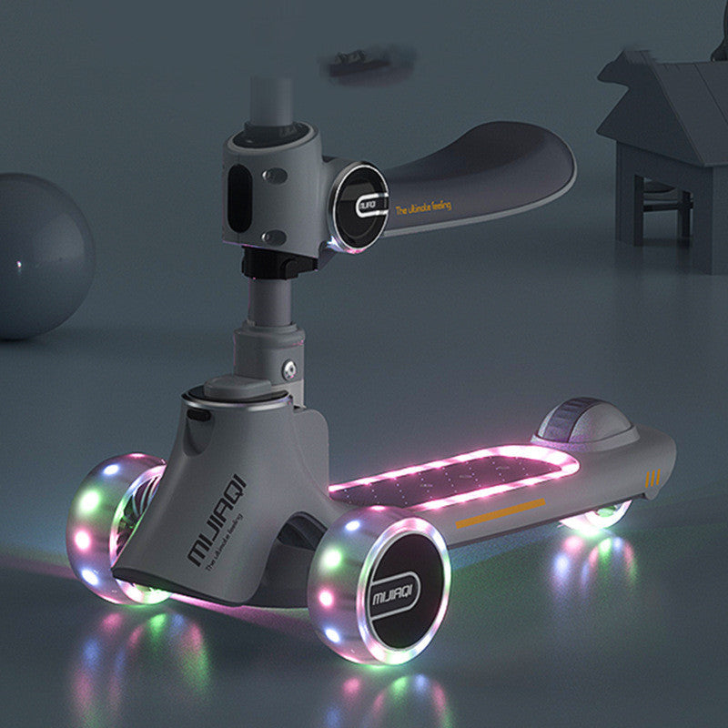 Children's Three-in-one Scooter Can Sit And Slide - Enfance-Heureuse