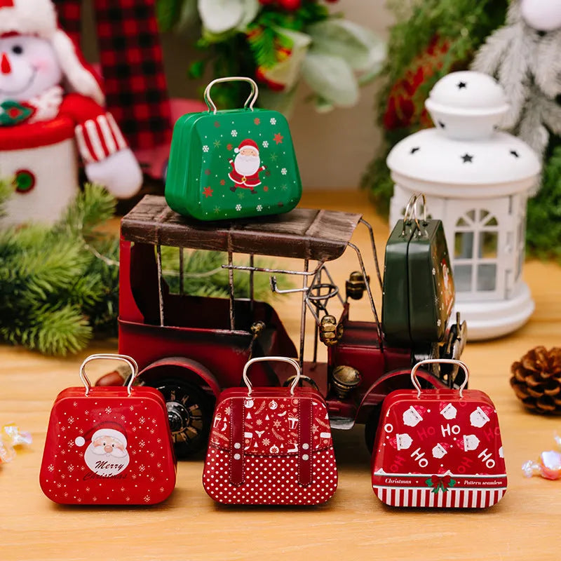 Christmas Decoration Supplies Tinplate Handbag Candy Box - Enfance-Heureuse