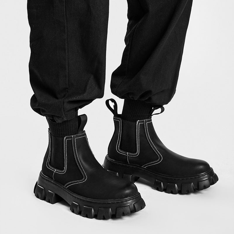 Bottes courtes en velours style britannique pour l'automne et l'hiver