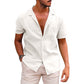 Men's Tops Casual Button Down Shirt Short Sleeve Beach Shirt Summer Mens Clothing - Enfance-Heureuse
