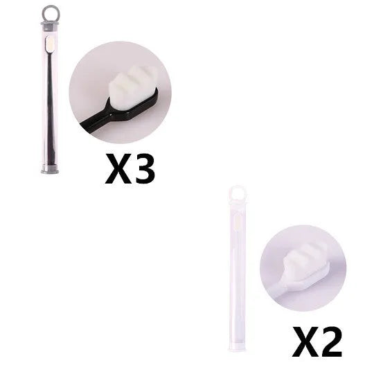 Brosse à dents ultra-fine à poils super doux, brosse de nettoyage en profondeur portable pour outils de soins bucco-dentaires, soins des dents, nettoyage buccal, voyage