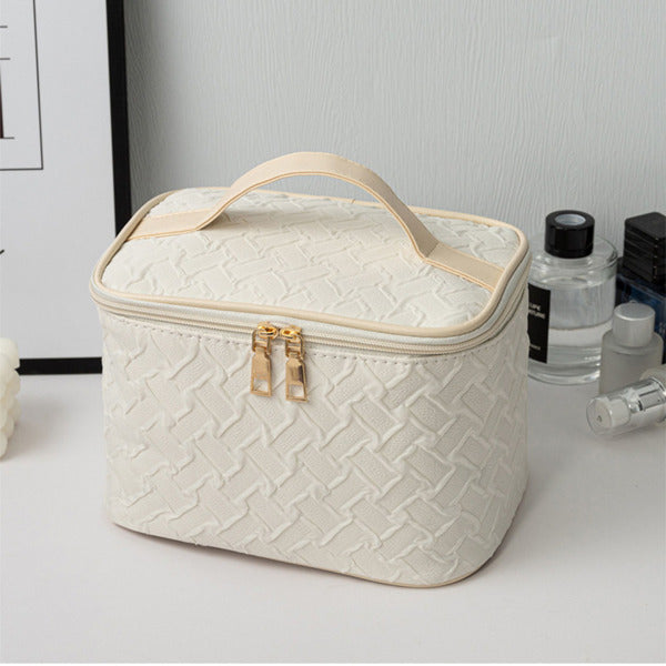White Large Capacity Portable Travel Makeup Bag - Enfance-Heureuse