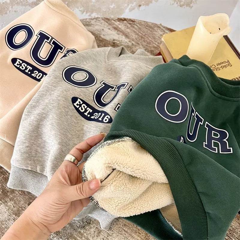 Autumn And Winter New Children's Foreign Style Hoodie Baby Pants Two-piece Set - Enfance-Heureuse