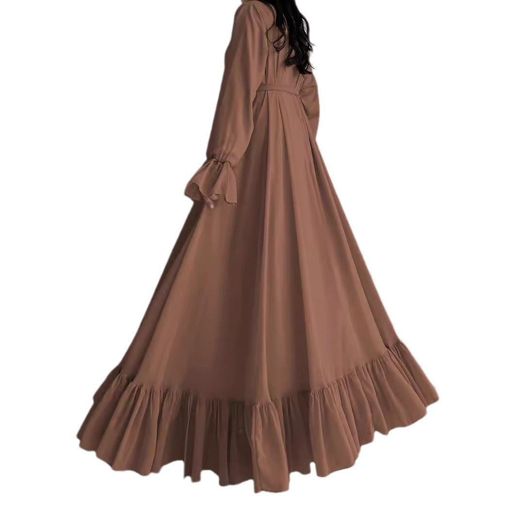 Chiffon Long Belt Fashionable Elegant Women's Dress