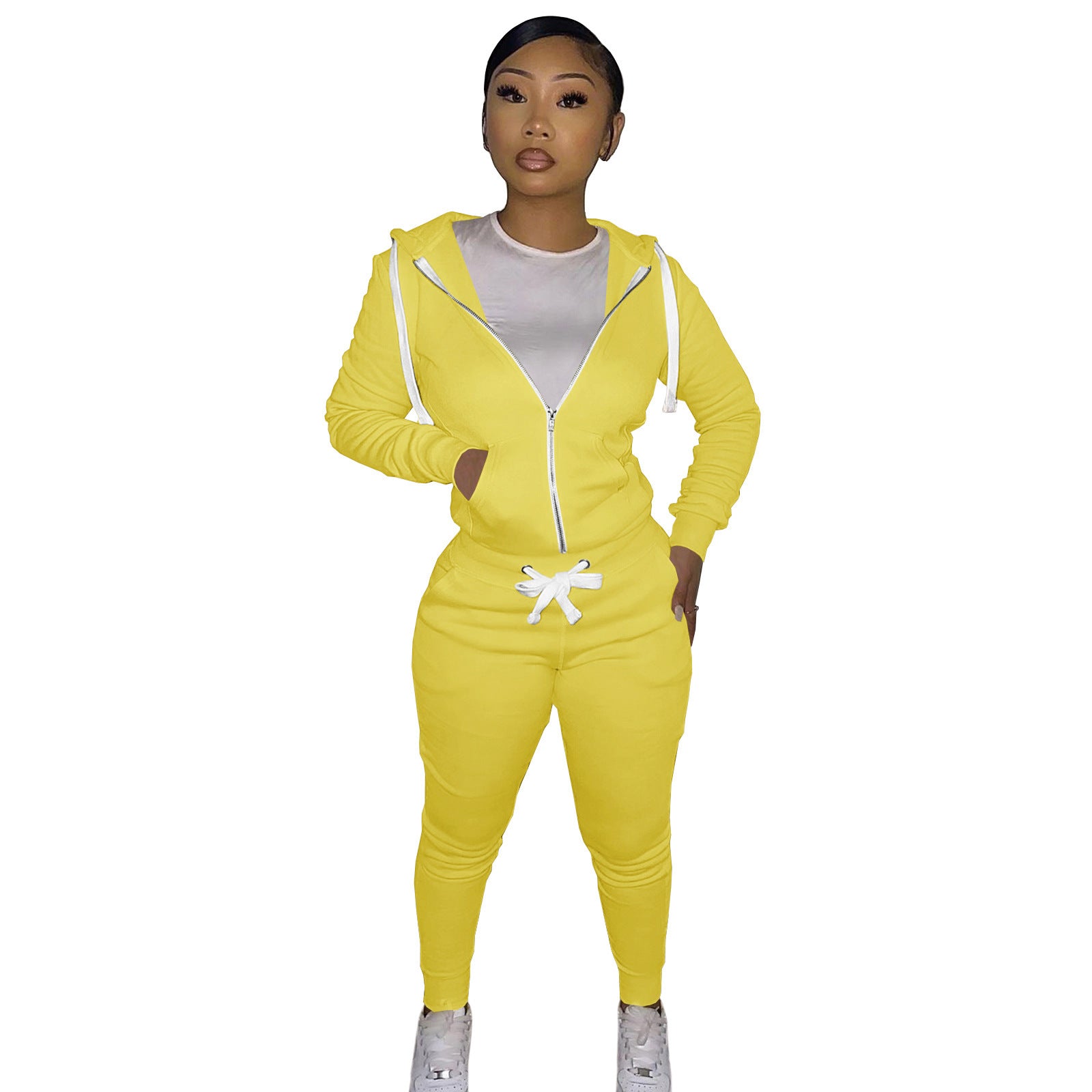 Women's Cotton Sweater Tight-fitting Two-piece Suit - Enfance-Heureuse