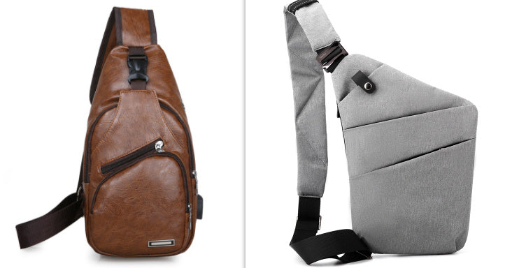 Sacs de poitrine en toile pour hommes et femmes, portés sur une épaule