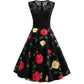 Lace Stitching Sleeveless Hot-selling Floral-print Retro Dress - Enfance-Heureuse